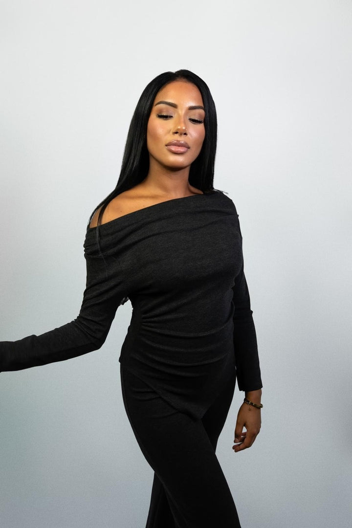 Off-Shoulder Ribbed Co-ord Set