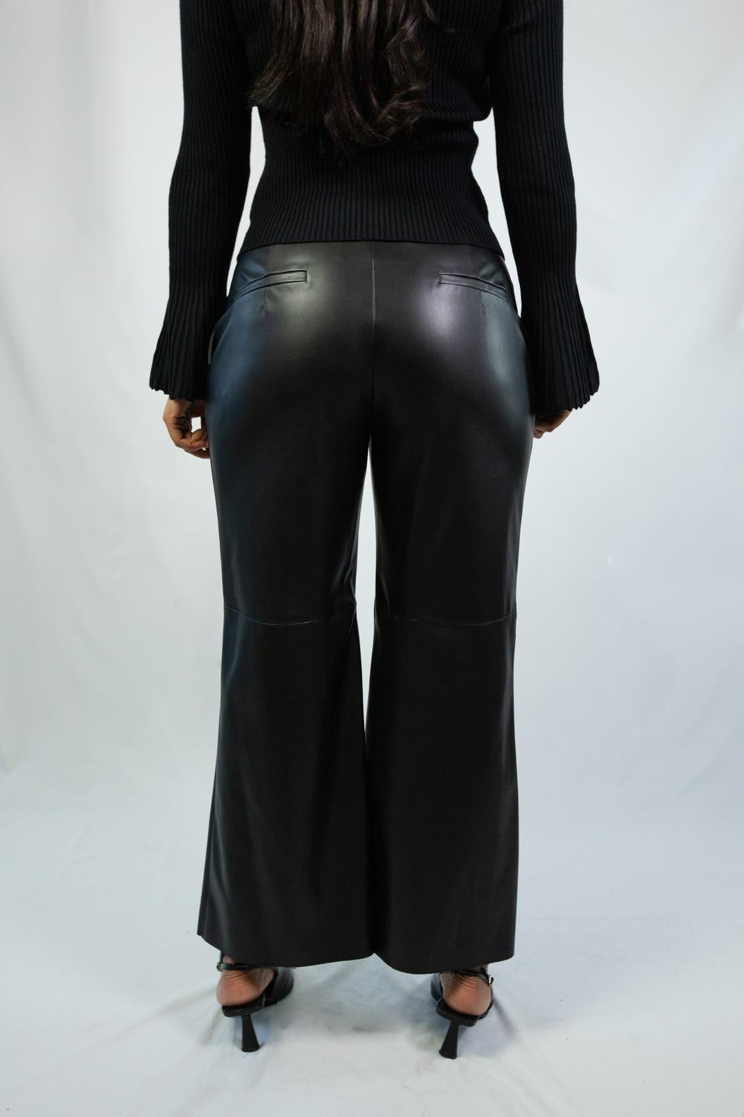 Wide-Leg Faux Leather Pants