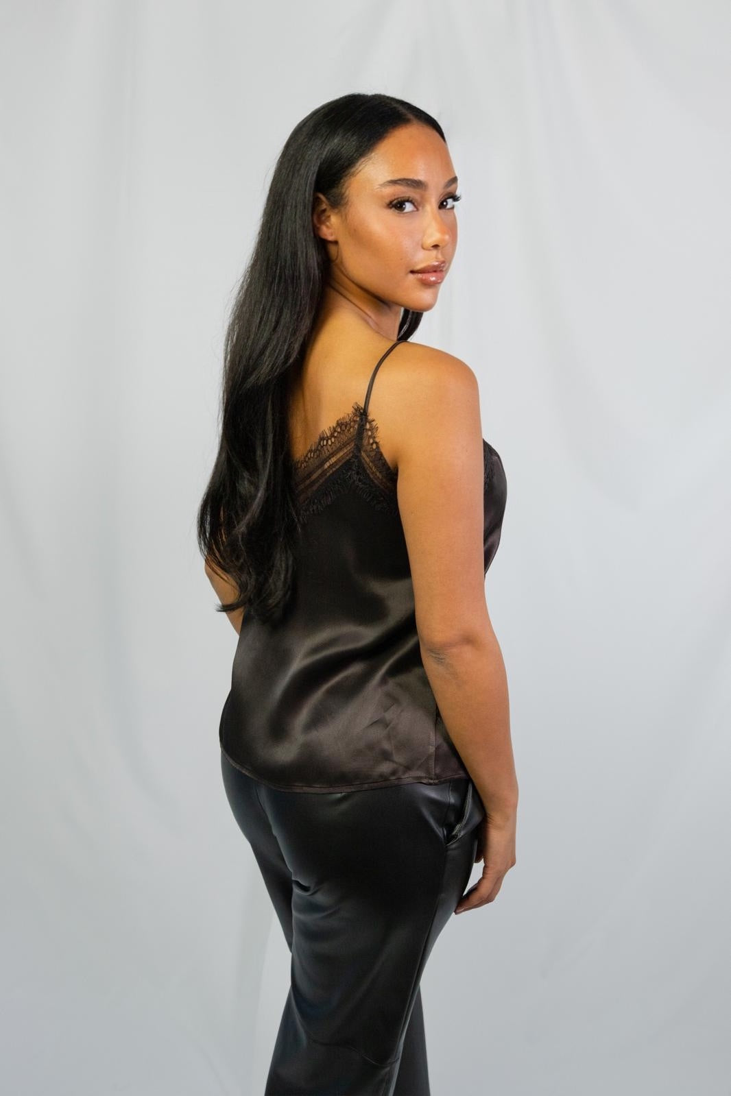 Lace Trim Satin Cami