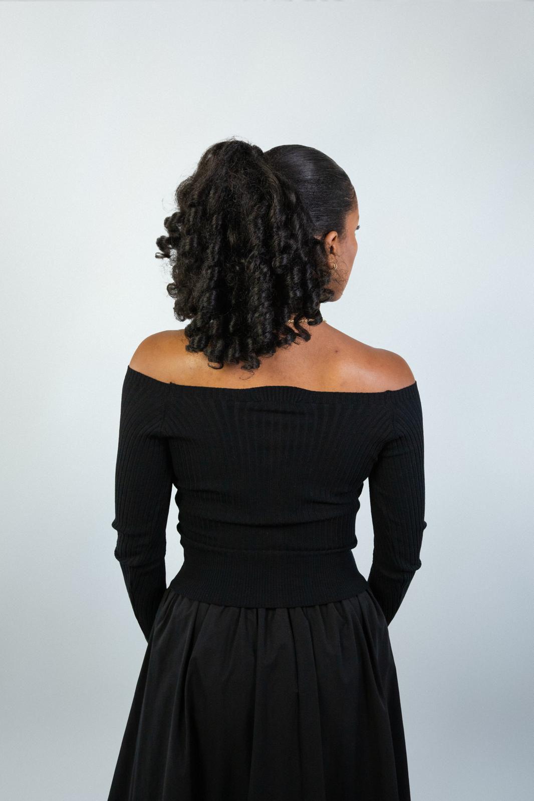 Off-Shoulder Ribbed Knit Top