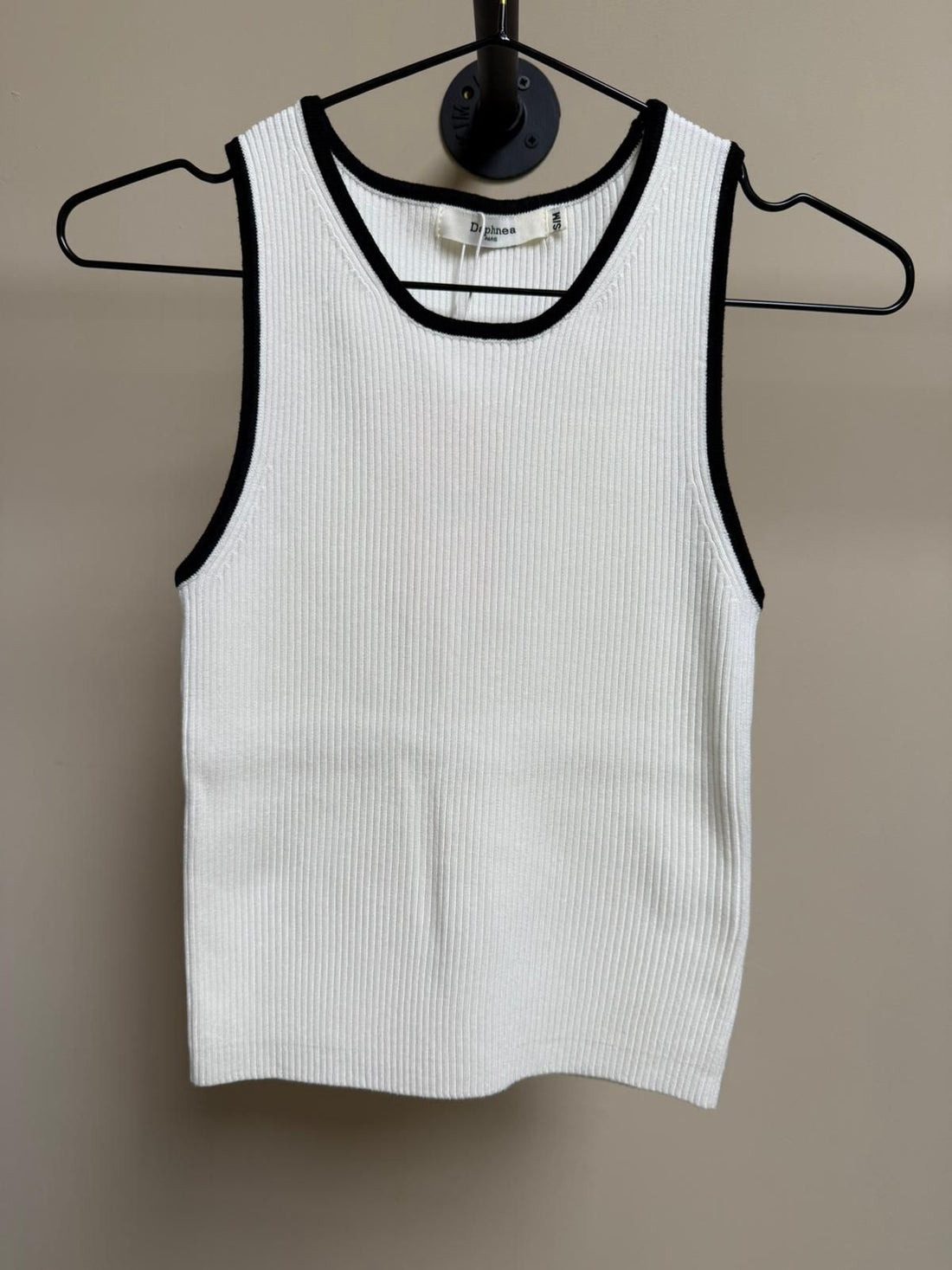 White Black Lines Top