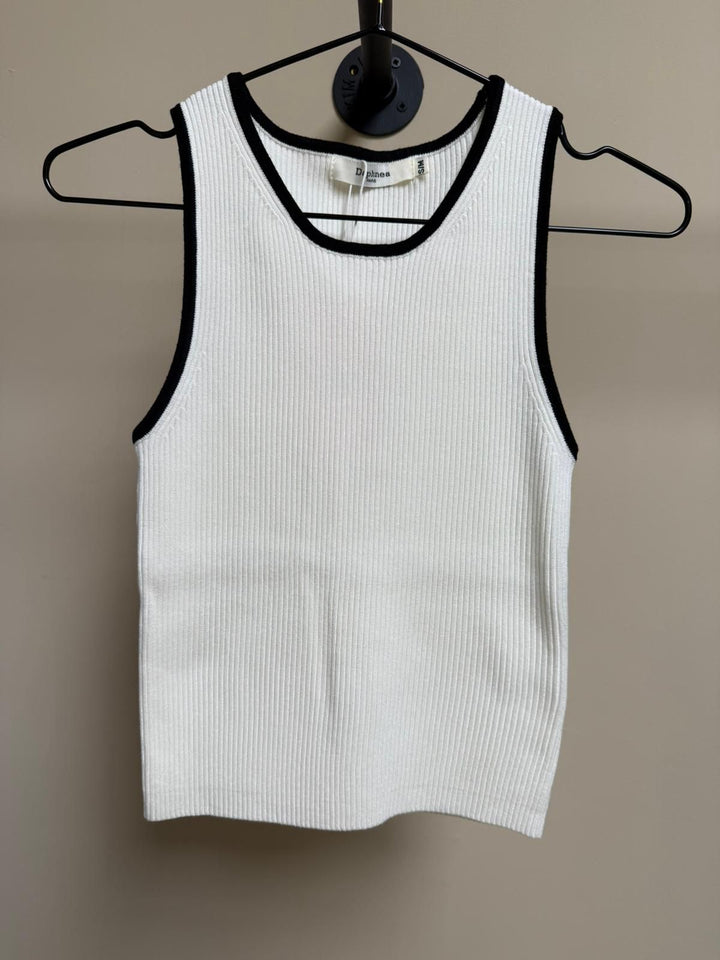 White Black Lines Top